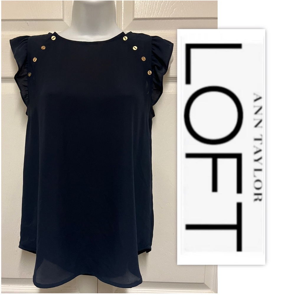 Ann Taylor Loft Navy Blouse